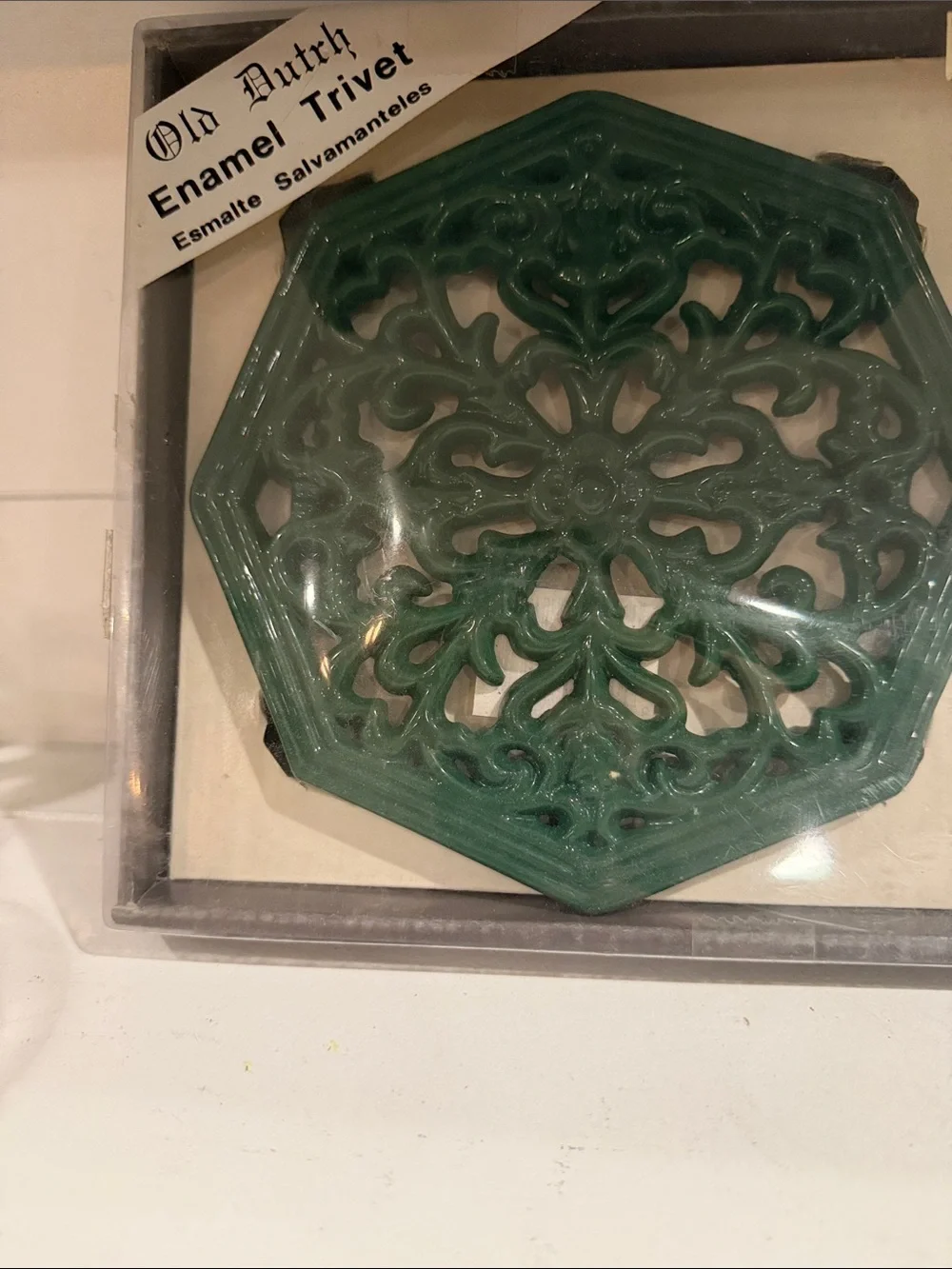 Green Enamel Trivet - Decorative Wall Accent